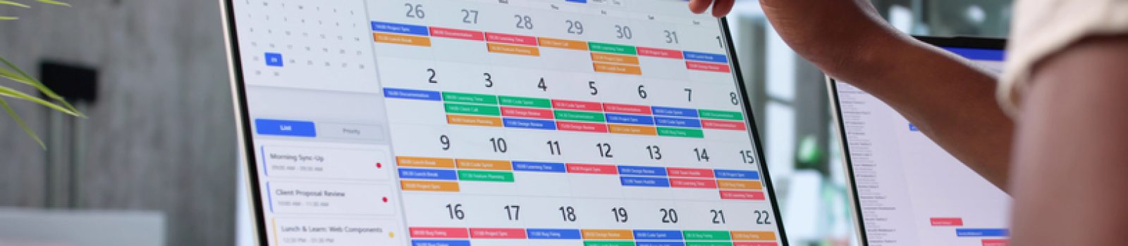 Busy African American Woman Managing Corporate Calendar On Laptop Online